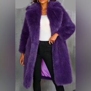 Luxurious Purple Faux Fur Jacket/Coat